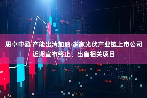 恩卓中盈 产能出清加速 多家光伏产业链上市公司近期宣布终止、出售相关项目