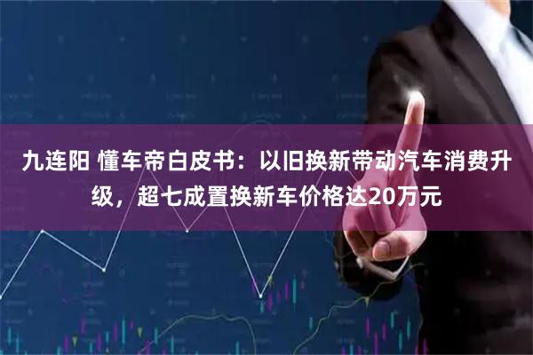 九连阳 懂车帝白皮书：以旧换新带动汽车消费升级，超七成置换新车价格达20万元