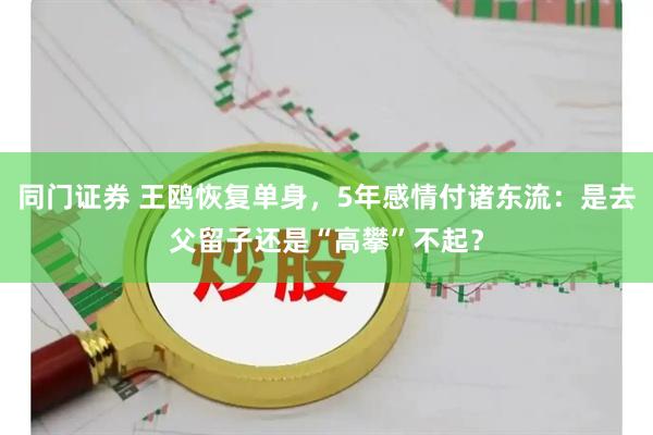 同门证券 王鸥恢复单身，5年感情付诸东流：是去父留子还是“高攀”不起？