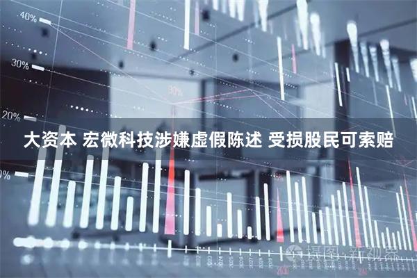 大资本 宏微科技涉嫌虚假陈述 受损股民可索赔