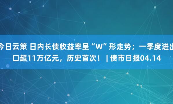 今日云策 日内长债收益率呈“W”形走势；一季度进出口超11万亿元，历史首次！ | 债市日报04.14