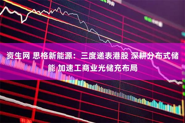 资生网 思格新能源：三度递表港股 深耕分布式储能 加速工商业光储充布局