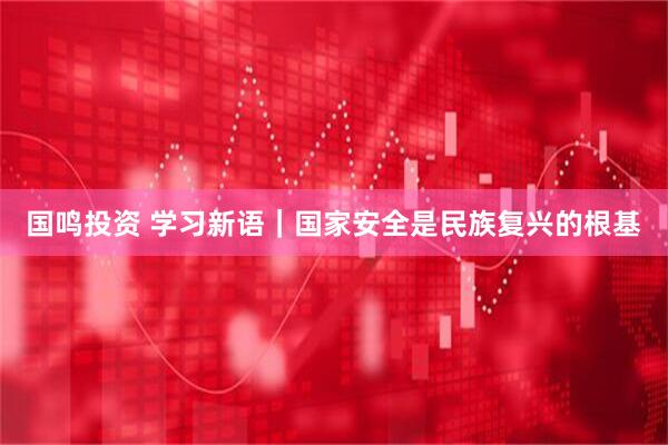 国鸣投资 学习新语｜国家安全是民族复兴的根基